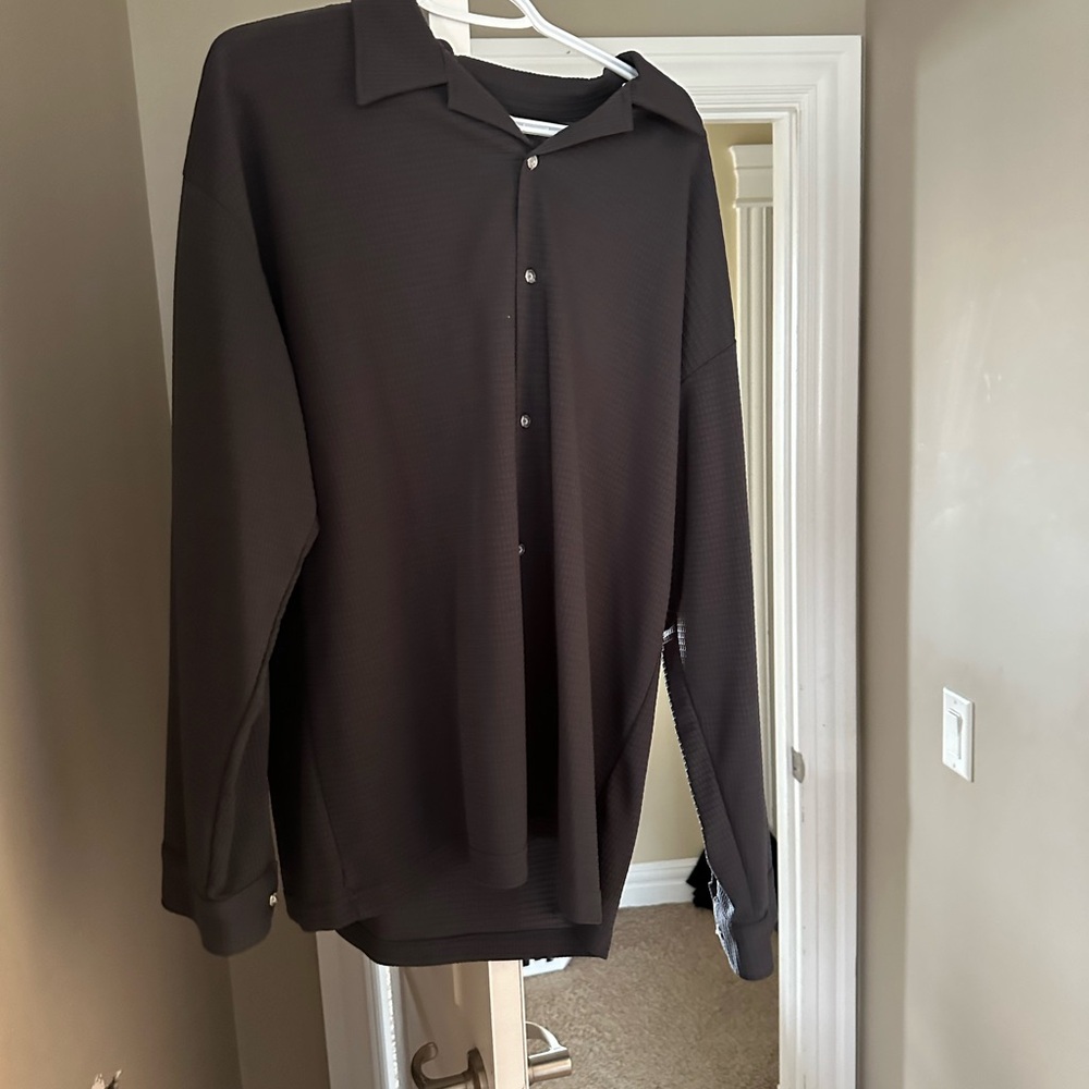 Men's Black Casual Button Down Shirt